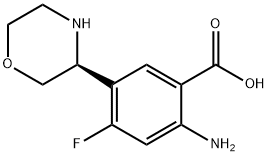 (S)-2-Amino-4-fluoro-5-morpholin-3-yl-benzoic acid结构式