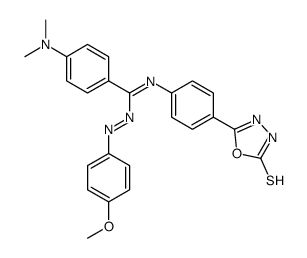 4-(dimethylamino)-N-(4-methoxyphenyl)imino-N'-[4-(2-sulfanylidene-3H-1,3,4-oxadiazol-5-yl)phenyl]benzenecarboximidamide Structure