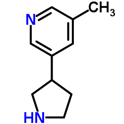 3-Methyl-5-(3-pyrrolidinyl)pyridine结构式