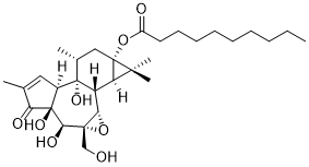 6α,7α-Epoxy-5β-hydroxy-12-deoxyphorbol 13-decanoate structure