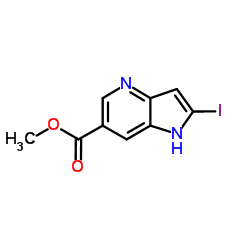 Methyl 2-iodo-1H-pyrrolo[3,2-b]pyridine-6-carboxylate structure