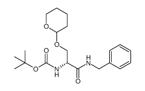 tert-butyl {(1R)-2-(benzylamino)-2-oxo-1-[(tetrahydro-2H-pyran-2-yloxy)methyl]ethyl}carbamate结构式