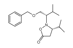 (S)-2-((S)-1-(benzyloxy)-3-methylbutan-2-yl)-3-isopropylisoxazolidin-5-one结构式