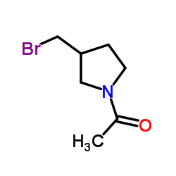 1-(3-溴甲基吡咯烷-1-基)-乙酮结构式