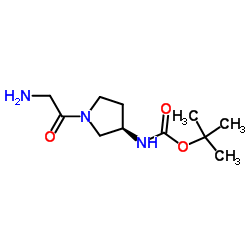 2-Methyl-2-propanyl [(3R)-1-glycyl-3-pyrrolidinyl]carbamate结构式