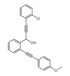 3-(2-chlorophenyl)-1-(2-((4-methoxyphenyl)ethynyl)phenyl)prop-2-yn-1-ol Structure