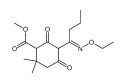 5-{1-[(E)-Ethoxyimino]-butyl}-2,2-dimethyl-4,6-dioxo-cyclohexanecarboxylic acid methyl ester Structure