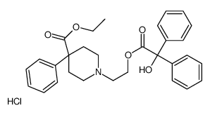 ethyl 1-[2-(2-hydroxy-2,2-diphenylacetyl)oxyethyl]-4-phenylpiperidin-1-ium-4-carboxylate,chloride Structure