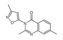 2,7-dimethyl-3-(3-methyl-1,2-oxazol-5-yl)quinazolin-4-one结构式