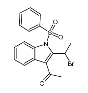 1-(2-(1-bromoethyl)-1-(phenylsulfonyl)-1H-indol-3-yl)ethanone结构式