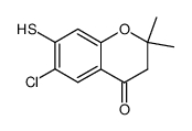 6-chloro-7-mercapto-2,2-dimethylchroman-4-one Structure