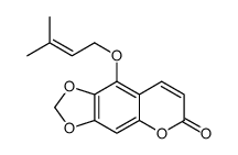 9-(3-methylbut-2-enoxy)-[1,3]dioxolo[4,5-g]chromen-6-one结构式