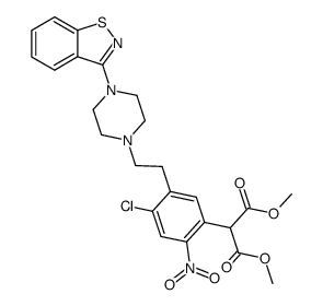 2-[5-[2-[4-(1,2-Benzisothiazol-3-yl)-1-piperazinyl]ethyl]-4-chloro-2-nitrophenyl]-propanedioic Acid 1,3-Dimethyl Ester structure