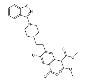 2-[5-[2-[4-(1,2-Benzisothiazol-3-yl)-1-piperazinyl]ethyl]-4-chloro-2-nitrophenyl]-propanedioic Acid 1,3-Dimethyl Ester Structure