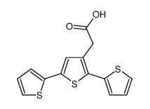 2-(2,5-dithiophen-2-ylthiophen-3-yl)acetic acid Structure