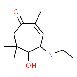 2-Cyclohepten-1-one, 4-(ethylamino)-5-hydroxy-2,6,6-trimethyl- (9CI)结构式