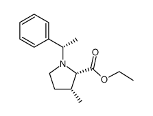 ethyl (2S,3R)-3-methyl-1-((S)-1-phenylethyl)pyrrolidine-2-carboxylate结构式