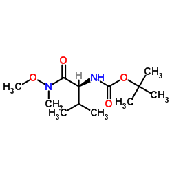 叔丁基(R)-(1-(甲氧基(甲基)氨基)-3-甲基-1-氧代丁-2-基)氨基甲酸酯结构式