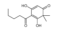 3,5-Dihydroxy-4,4-dimethyl-2-(1-oxopentyl)-2,5-cyclohexadien-1-one结构式