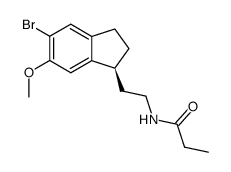(S)-N-[2-(5-Bromo-2,3-dihydro-6-methoxy-1H-inden-1-yl)ethyl]propanamide结构式