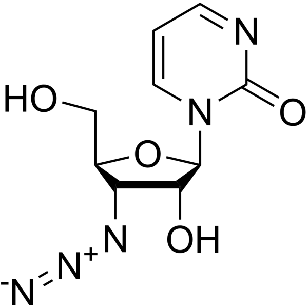 3’-Azido-3’-deoxy-4-deoxyuridine结构式