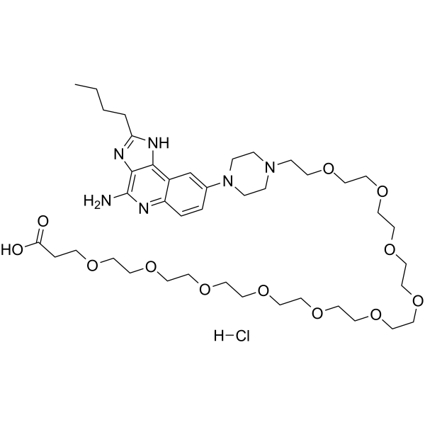 TLR7/8 agonist 4 hydroxy-PEG10-acid hydrochloride Structure