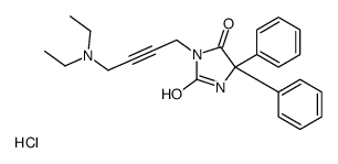 4-(2,5-dioxo-4,4-diphenylimidazolidin-1-yl)but-2-ynyl-diethylazanium,chloride Structure