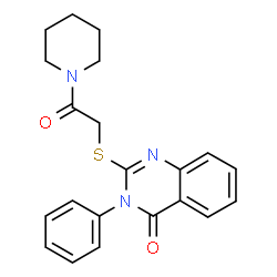 2-((2-oxo-2-(piperidin-1-yl)ethyl)thio)-3-phenylquinazolin-4(3H)-one structure