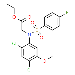 ETHYL 2-(2,4-DICHLORO[(4-FLUOROPHENYL)SULFONYL]-5-METHOXYANILINO)ACETATE structure