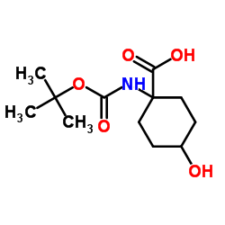1-((tert-Butoxycarbonyl)amino)-4-hydroxycyclohexanecarboxylic acid Structure