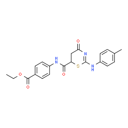 ethyl 4-({[4-oxo-2-(4-toluidino)-5,6-dihydro-4H-1,3-thiazin-6-yl]carbonyl}amino)benzoate Structure