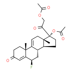 6-Fluoro-17,21-dihydroxypregna-4,9(11)-diene-3,20-dione 17,21-diacetate Structure