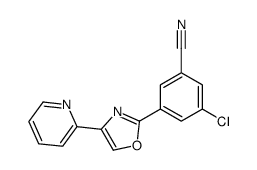 3-chloro-5-(4-pyridin-2-yl-1,3-oxazol-2-yl)benzonitrile结构式