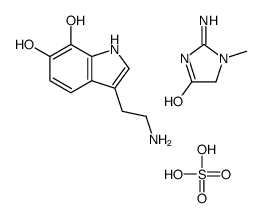 3-(2-aminoethyl)-1H-indole-6,7-diol,hydrogen sulfate,(3-methyl-5-oxo-4H-imidazol-2-yl)azanium Structure