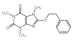 1,3,7-trimethyl-8-phenethyloxy-purine-2,6-dione structure
