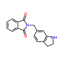 2-(2,3-Dihydro-1H-indol-6-ylmethyl)-1H-isoindole-1,3(2H)-dione结构式