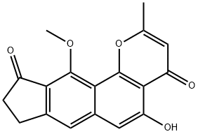 8,9-Dihydro-5-hydroxy-11-methoxy-2-methylcyclopenta[6,7]naphtho[1,2-b]pyran-4,10-dione Structure