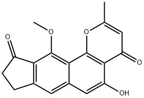 8,9-Dihydro-5-hydroxy-11-methoxy-2-methylcyclopenta[6,7]naphtho[1,2-b]pyran-4,10-dione picture