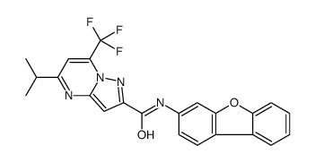 Pyrazolo[1,5-a]pyrimidine-2-carboxamide, N-dibenzofuran-3-yl-5-(1-methylethyl)-7-(trifluoromethyl)- (9CI)结构式