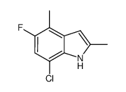 7-chloro-5-fluoro-2,4-dimethyl-1H-indole结构式