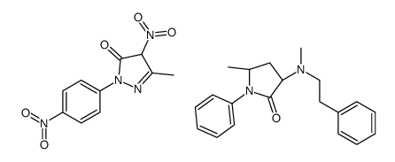 (3R,5S)-5-methyl-3-[methyl(2-phenylethyl)amino]-1-phenylpyrrolidin-2-one,5-methyl-4-nitro-2-(4-nitrophenyl)-4H-pyrazol-3-one Structure