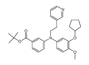 tert-butyl N-(3-cyclopentyloxy-4-methoxyphenyl)-N-(2-(3-pyridyl)ethyl)-3-aminobenzoate结构式