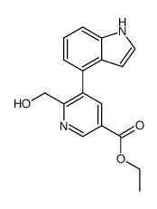 6-hydroxymethyl-5-(4-indolyl)-nicotinic acid ethyl ester结构式