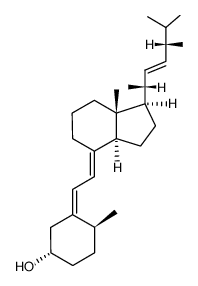 (3aR)-3ar-Methyl-3c-((1R:4R)-1.4.5-trimethyl-hexen-(2t)-yl)-7-[2-((2S)-5t-hydroxy-2r-methyl-cyclohexyliden-(seqcis))-aethyliden-(seqtrans)]-(7atH)-hexahydro-indan结构式