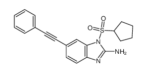 6-(phenylethynyl)-1-(cyclopentanesulfonyl)-1H-benzimidazol-2-ylamine Structure