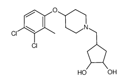 4-[[4-(3,4-dichloro-2-methylphenoxy)-1-piperidinyl]methyl]-1,2-cyclopentanediol结构式