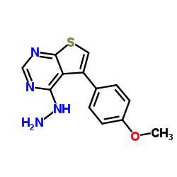 4-HYDRAZINO-5-(4-METHOXYPHENYL)THIENO[2,3-D]PYRIMIDINE结构式