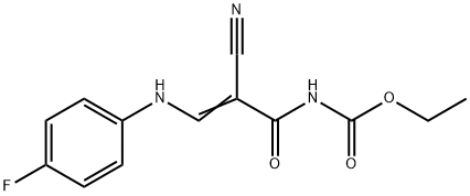 ethyl N-[(2E)-2-cyano-2-{[(4-fluorophenyl)amino]methylidene}acetyl]carbamate Structure