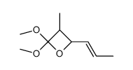 (E)-2,2-dimethoxy-3-methyl-4-(prop-1-en-1-yl)oxetane结构式