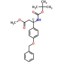 Methyl (3S)-3-[4-(benzyloxy)phenyl]-3-({[(2-methyl-2-propanyl)oxy]carbonyl}amino)propanoate Structure